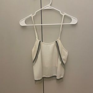 White Beaded Tank Top
